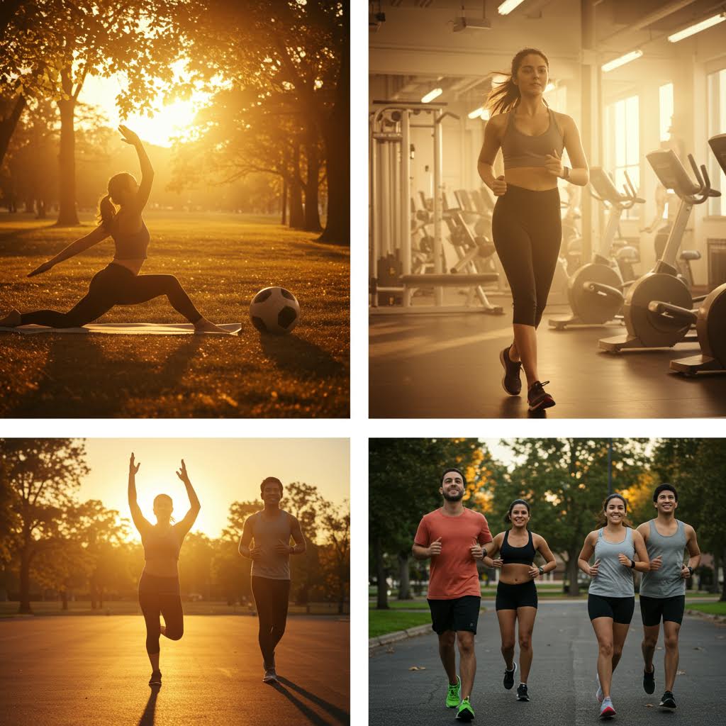 운동과 땀이 마음의 긴장을 풀며 신체와 정신의 활력을 동시에 이끌어내는 회복적 인상