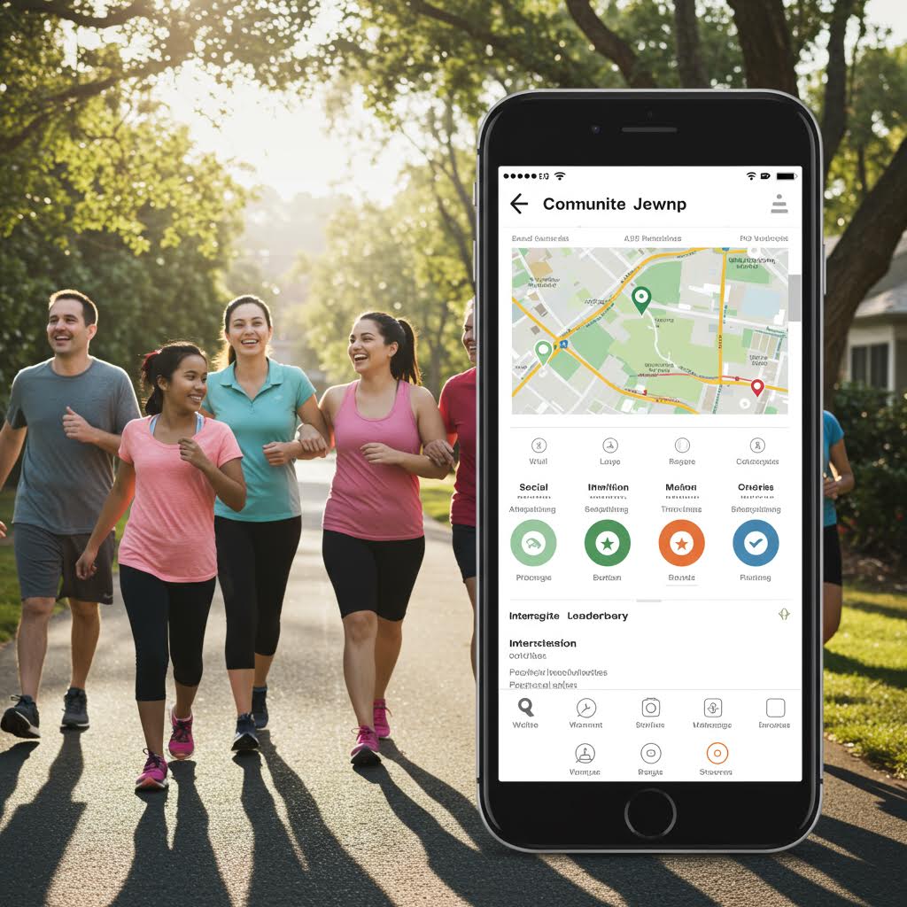 9개의 가을 공원에서의 운동과 휴식 장면 그리드. 사람들이 조깅하고, 스트레칭하며, 명상하고, 반려견과 산책하는 등 황금빛 가을 햇살 속에서 다양한 야외 활동을 즐기는 모습들이 담겨 있다.