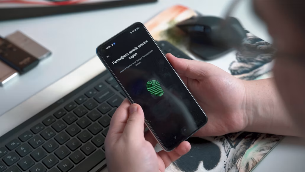 Identity verification process for an online account using official documents.